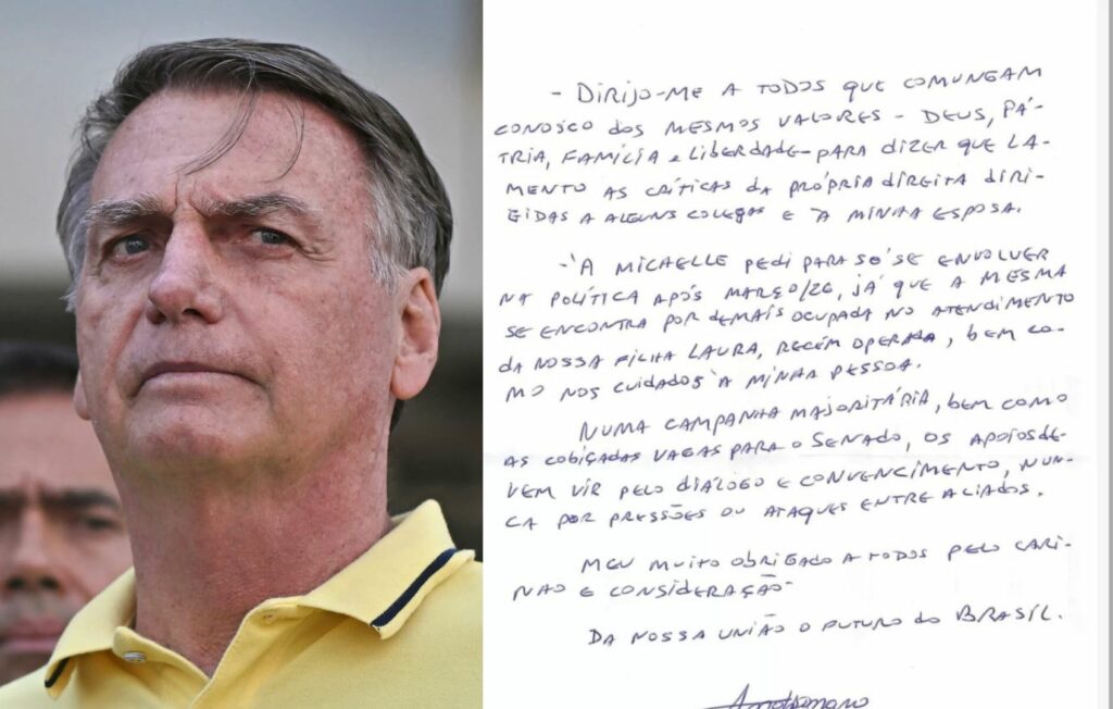 Bolsonaro lamenta críticas internas no PL e defende aliados em carta